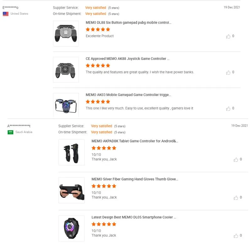 review on MEMO products