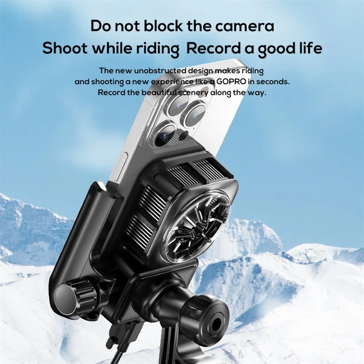 MEMO GW06 Bicycle Phone Holder 360 Degree Rotating Mountain Bike Motorcycle Phone Mount Holder With Phone Cooling Fan